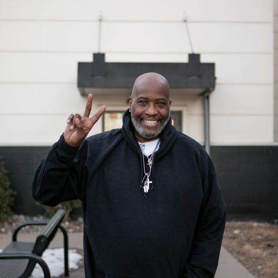 Mr. Allen Supportive Housing peace sign